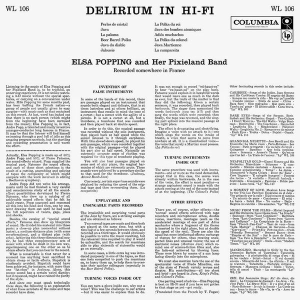 Elsa Popping And Her Pixieland Band* : Delirium In Hi-Fi (LP, Album, Mono)