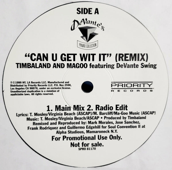 Timbaland & Magoo featuring DeVante Swing : Can U Get Wit It (Remix) (12", Single, Promo)