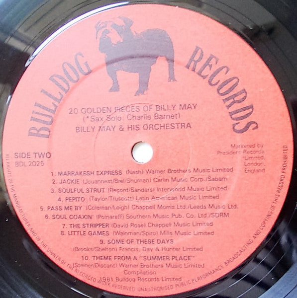 Billy May And His Orchestra : 20 Golden Pieces Of Billy May (LP, Comp)