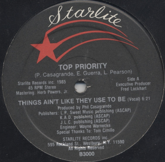 Top Priority (2) : Things Ain't Like They Used To Be (12")