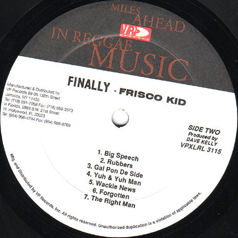 Frisco Kid : Finally (LP)