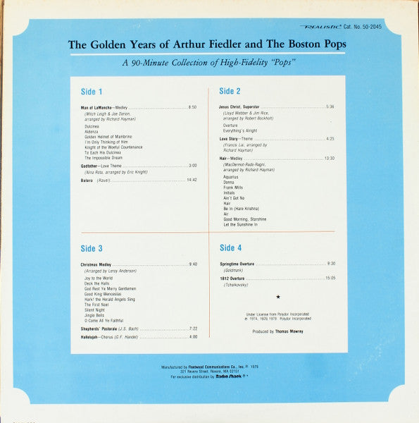 Arthur Fiedler And The Boston Pops* : The Golden Years Of Arthur Fiedler And The Boston Pops (2xLP, Comp)