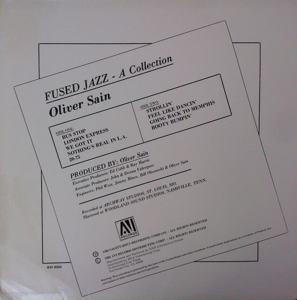 Oliver Sain : Fused Jazz - A Collection (LP, Comp)