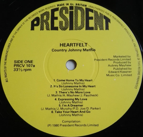 Country Johnny Mathis : Heartfelt (LP)