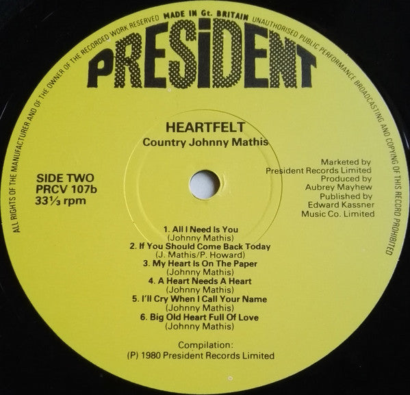 Country Johnny Mathis : Heartfelt (LP)