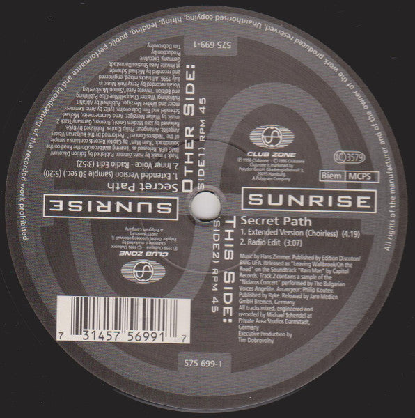 Sunrise (48) : Secret Path (12")