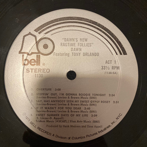 Dawn (5) Featuring Tony Orlando : Dawn's New Ragtime Follies (LP, Album, Mon)