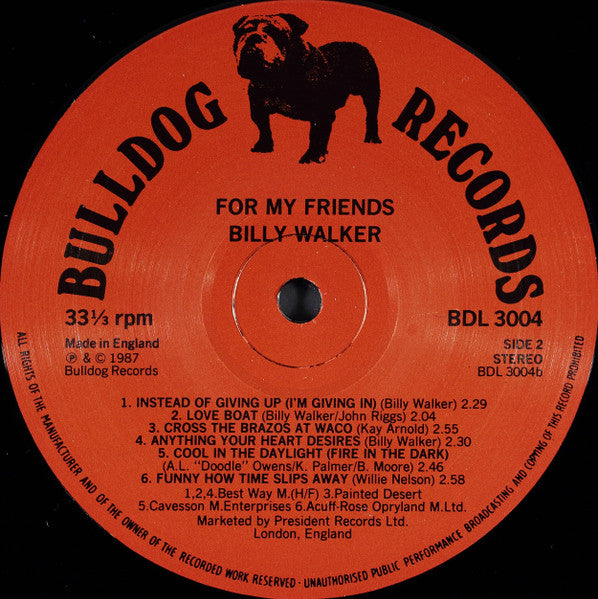 Billy Walker : For My Friends (LP)