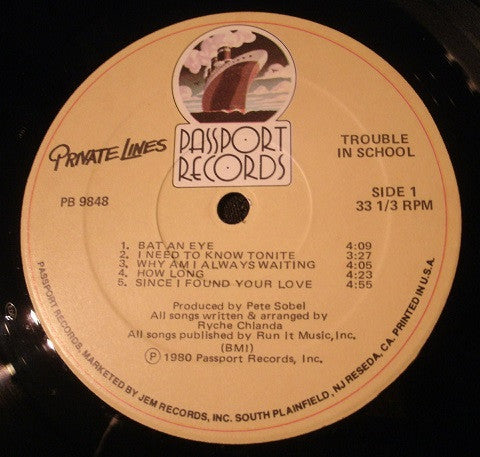 Private Lines : Trouble In School (LP, Album)
