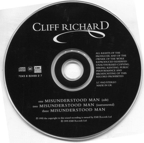 Cliff Richard : Misunderstood Man (CD, Single)