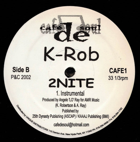 K-Rob (3) : 2Nite (12", Maxi)
