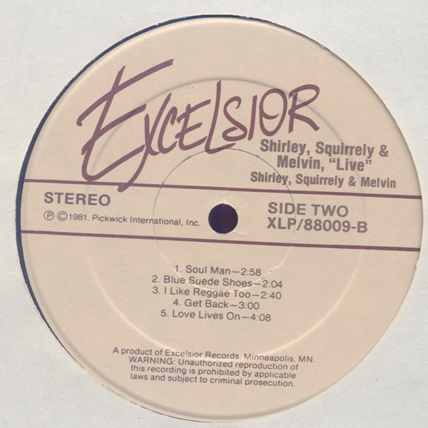 Shirley, Squirrely & Melvin* : Live (LP, Album)
