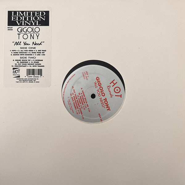 Gigolo Tony : All You Need (LP, Album, Ltd, Sil)