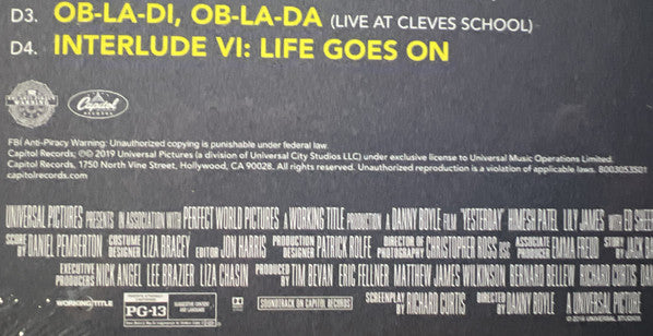 Various : Yesterday (Original Motion Picture Soundtrack) (2xLP)