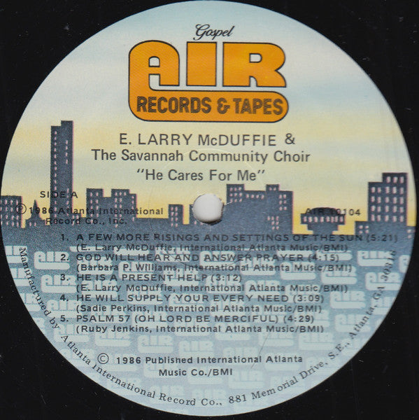 E Larry McDuffie And The Savannah Community Choir : He Cares For Me (LP, Album)