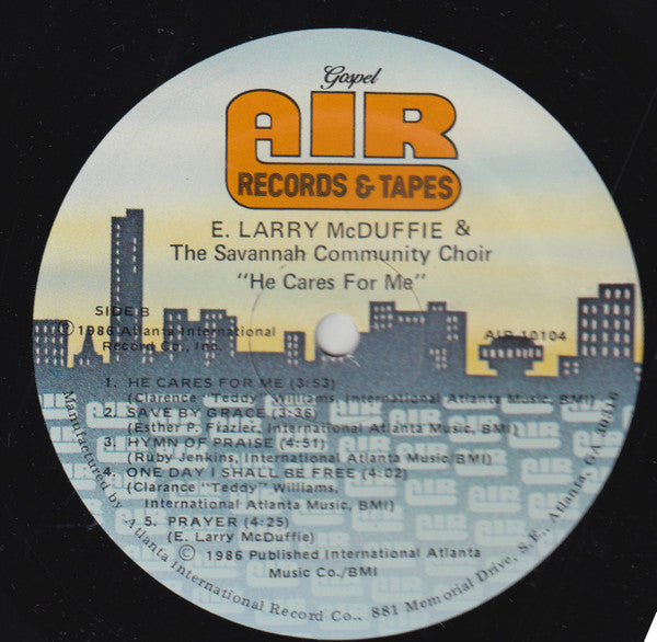 E Larry McDuffie And The Savannah Community Choir : He Cares For Me (LP, Album)