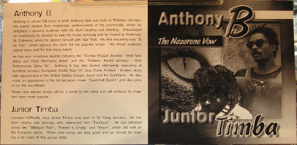 Anthony B / Junior Timba : The Nazarene Vow (CD, Album)