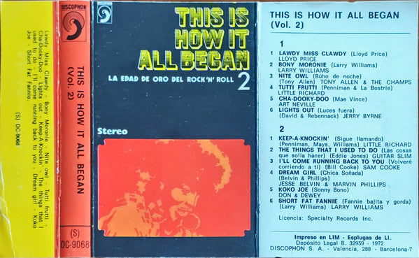 Various : This Is How It All Began Volume Two (Cass, Comp, RE)