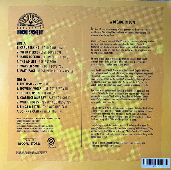 Various : A Decade In Love: Sun Records Curated By Record Store Day - Volume 10 (LP, RSD, Comp)