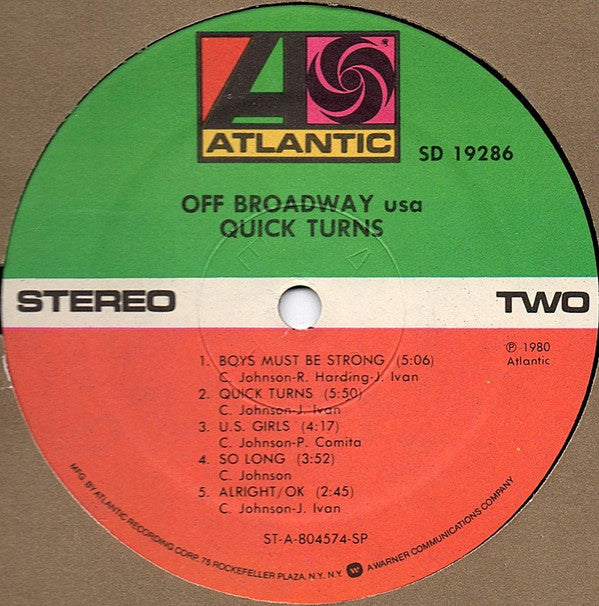 Off Broadway USA : Quick Turns (LP, Album, Spe)