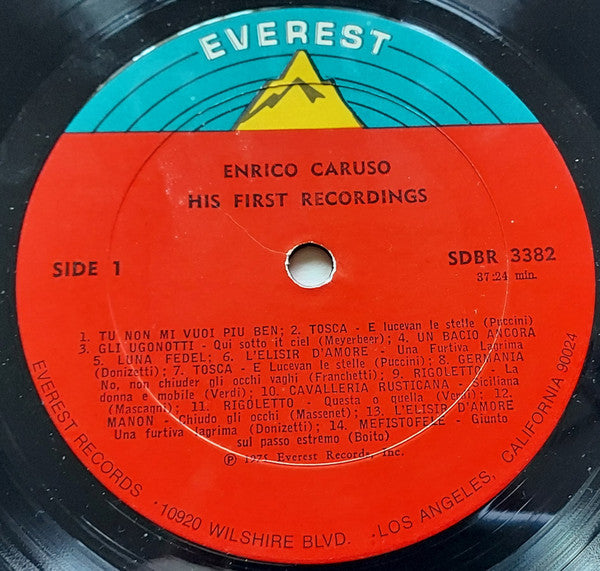 Enrico Caruso : Enrico Caruso - His First Recordings (LP, Comp)
