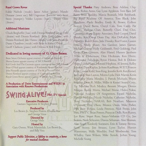 Various : Swing Alive! At The Hollywood Palladium (CD, Album)