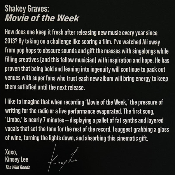 Shakey Graves : Movie Of The Week (LP, Album, Club, Ltd, Mel)