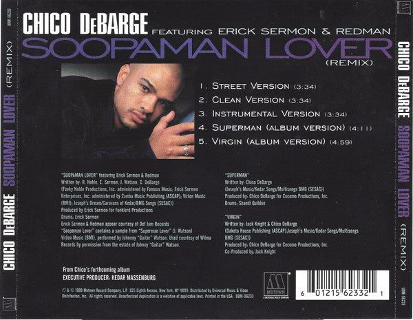 Chico DeBarge Featuring Erick Sermon & Redman : Soopaman Lover (Remix) (CD, Maxi)