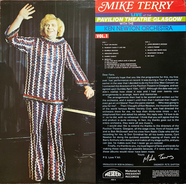Mike Terry (7) With The Ken Newton Orchestra : Live At The Pavilion Theatre - Glasgow Vol.1 (LP)