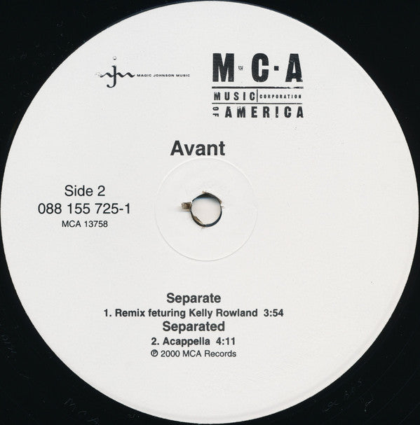 Avant (2) Featuring Kelly Rowland : Separate (The Remix) (12")