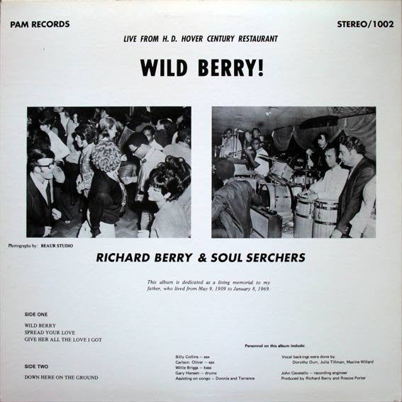 Richard Berry & Soul Serchers* : Wild Berry! - Live From H.D. Hover Century Restaurant (LP, Album, RE)