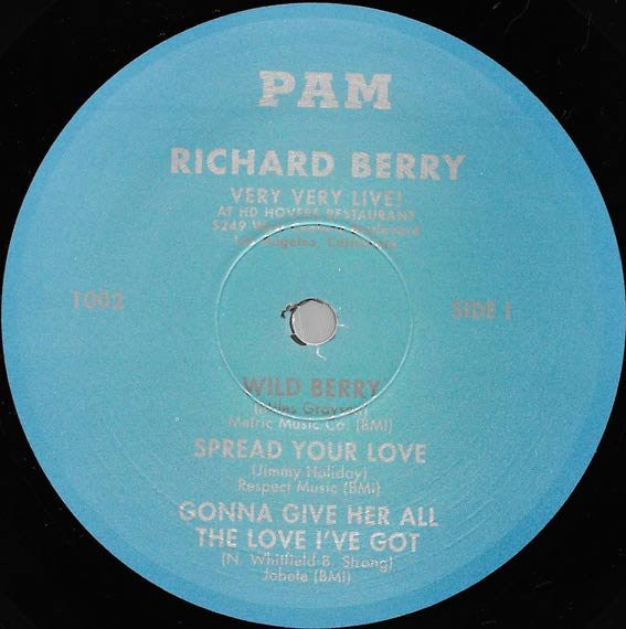 Richard Berry & Soul Serchers* : Wild Berry! - Live From H.D. Hover Century Restaurant (LP, Album, RE)