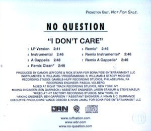 No Question : I Don't Care (CD, Single, Promo)