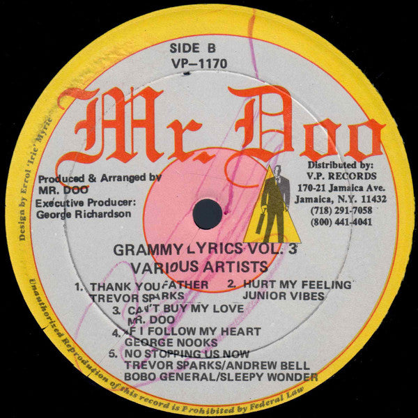 Various : Grammy Lyrics Vol. 3 (LP, Comp)