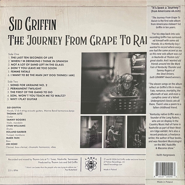 Sid Griffin : The Journey From Grape To Raisin (LP, Album, Tur)