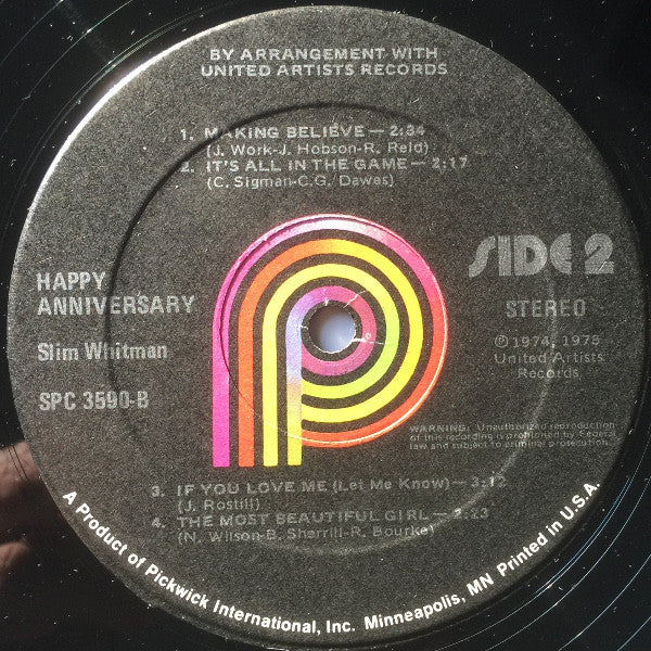 Slim Whitman : Happy Anniversary (LP, Comp)