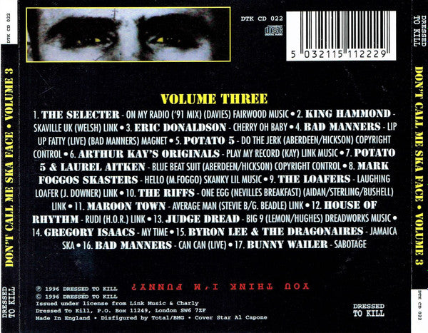 Various : Don't Call Me Ska Face - Volume Three (CD, Comp)