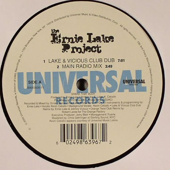The Ernie Lake Project : Shake That Body (12")