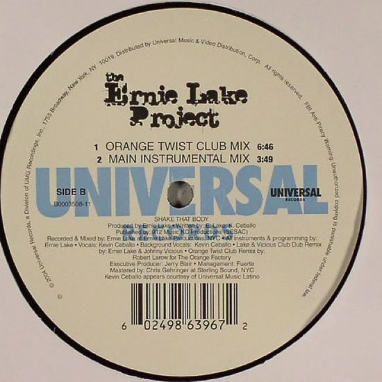 The Ernie Lake Project : Shake That Body (12")