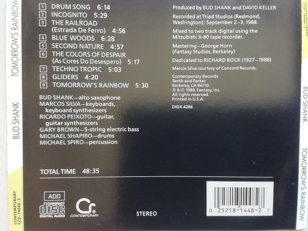 Bud Shank : Tomorrow's Rainbow (CD, Album, RE)