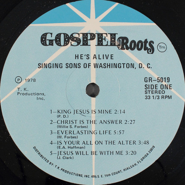 The Singing Sons Of Washington, D.C. : He's Alive (LP, Album)