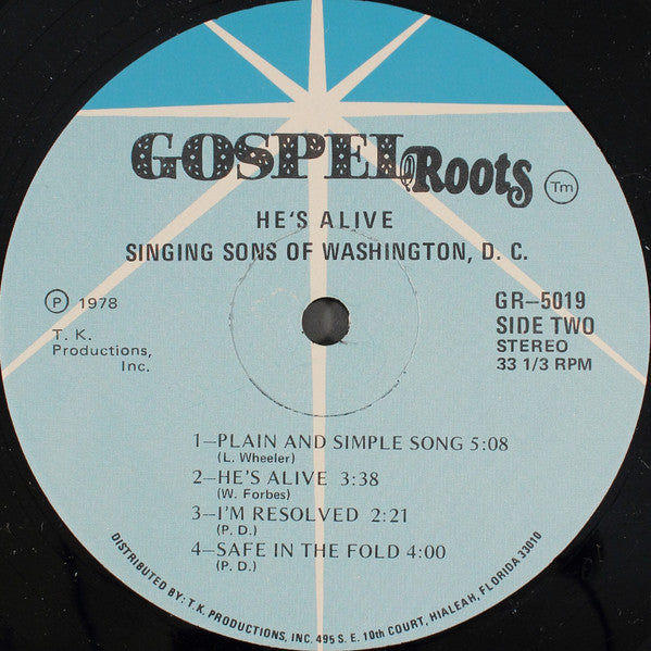 The Singing Sons Of Washington, D.C. : He's Alive (LP, Album)