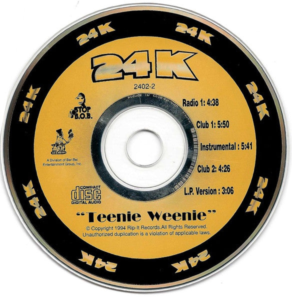 24-K Featuring K-Nock : Teenie Weenie (CD, Single)