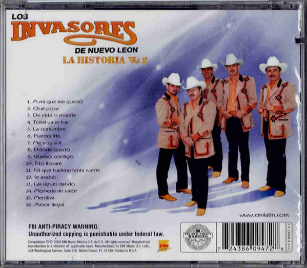 Los Invasores De Nuevo Leon : La Historia Vol. 2 (CD, Album, Comp)