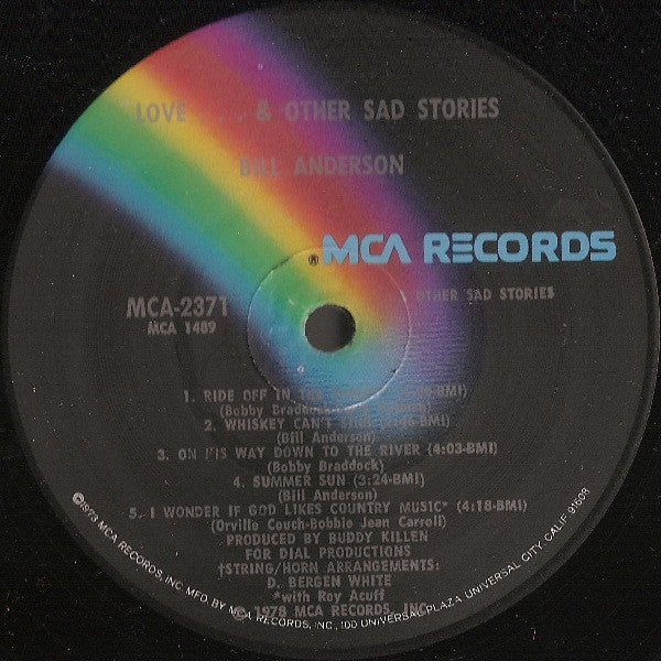 Bill Anderson (2) : Love... & Other Sad Stories (LP, Album)
