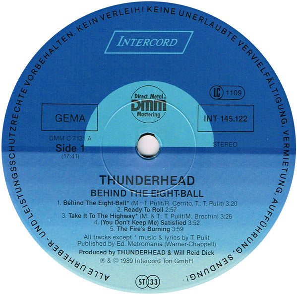 Thunderhead (3) : Behind The Eight-Ball (LP, Album)