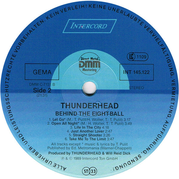 Thunderhead (3) : Behind The Eight-Ball (LP, Album)