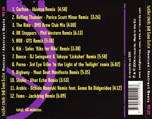 Twilight Circus Dub Sound System : Remixed: Abstract Beats (CD, Album)