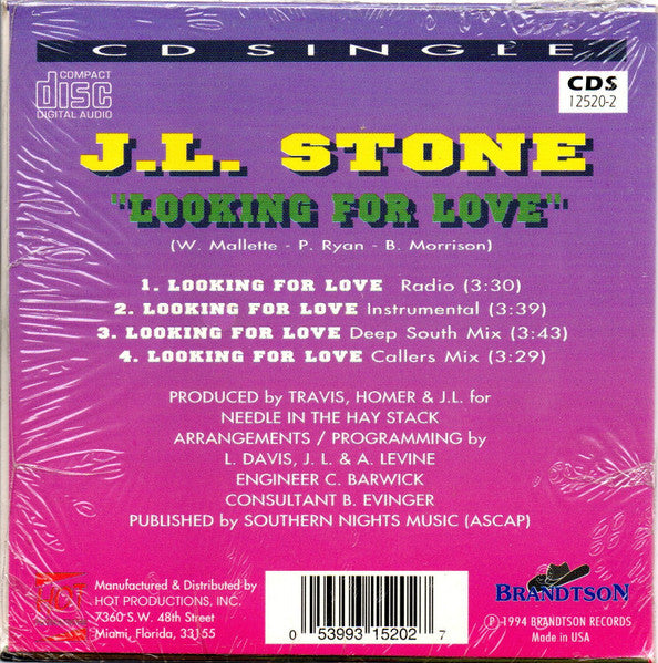 J.L. Stone : Looking For Love - Country Dance Mixes (CD, Single)