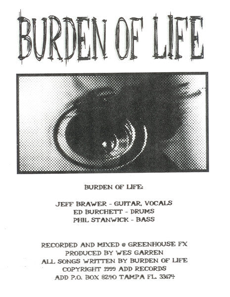 Burden Of Life : Burden Of Life (LP, Album, Whi)